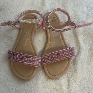 Bebé Pink Beaded Kids Sandals